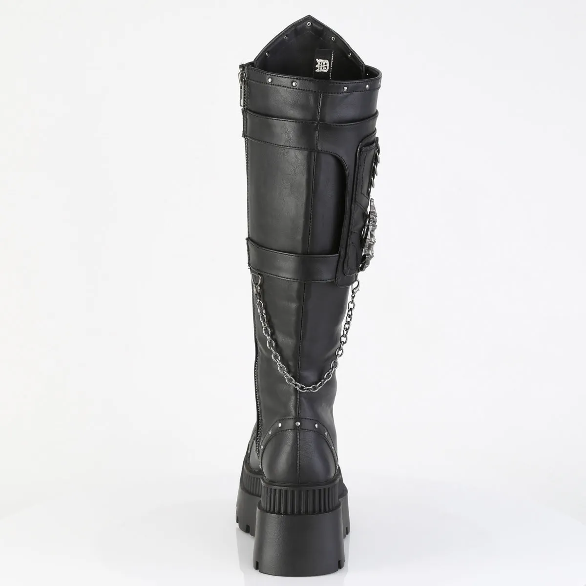 WRATH-205 DemoniaCult Black Vegan Leather Sexy Women's Mid-Calf & Knee High Boots (Alternative Footwear)