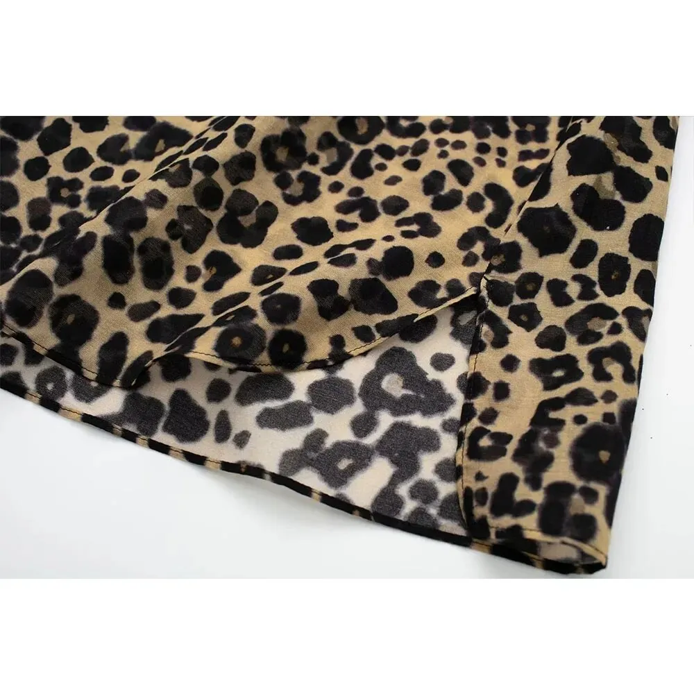 xakxx - New women's  temperament fashion versatile casual thin retro animal print shirt