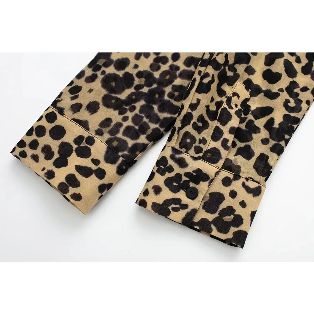 xakxx - New women's  temperament fashion versatile casual thin retro animal print shirt