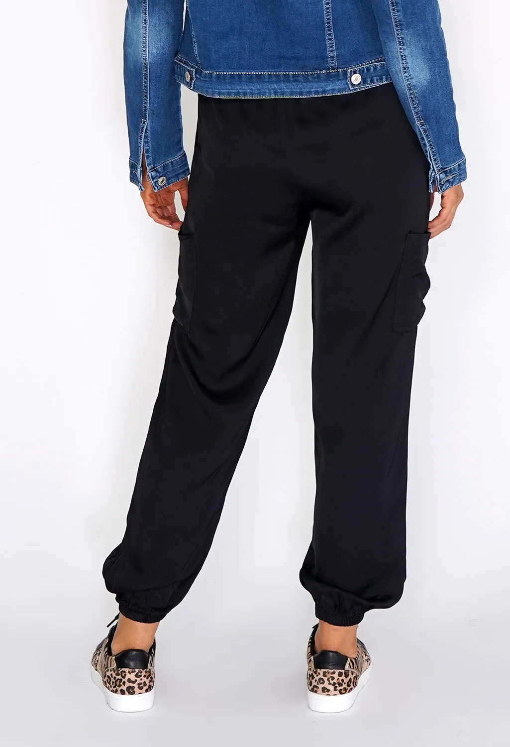 Zapara Black Silk Genie Joggers