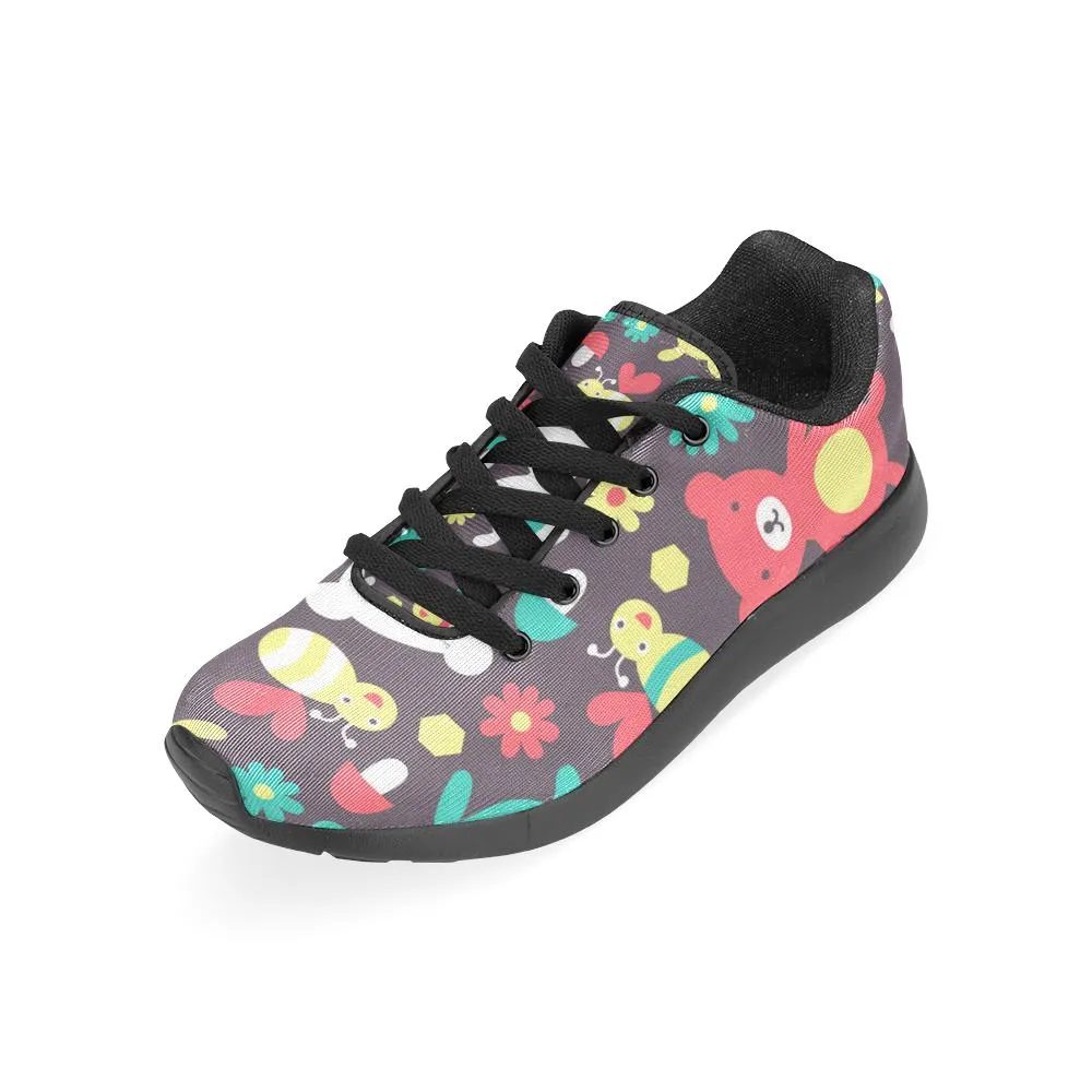 Zenzzle Bear and bee pattern print on Women's Running shoes Casual Lightweight Athletic Sneakers US size 6-15