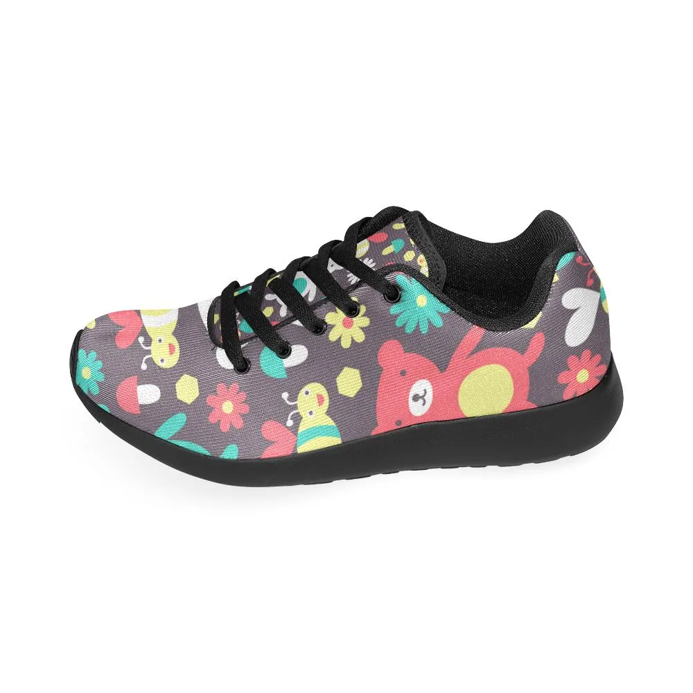 Zenzzle Bear and bee pattern print on Women's Running shoes Casual Lightweight Athletic Sneakers US size 6-15