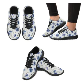 Zenzzle Blue flowers pattern print on Women's Running shoes Casual Lightweight Athletic Sneakers US size 6-15