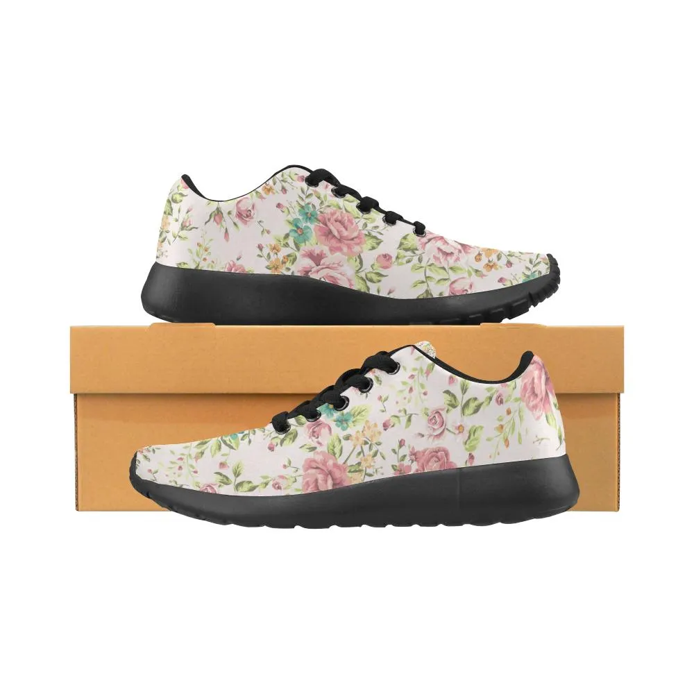 Zenzzle Classic vintage flower pattern print on Women's Running shoes Casual Lightweight Athletic Sneakers US size 6-15
