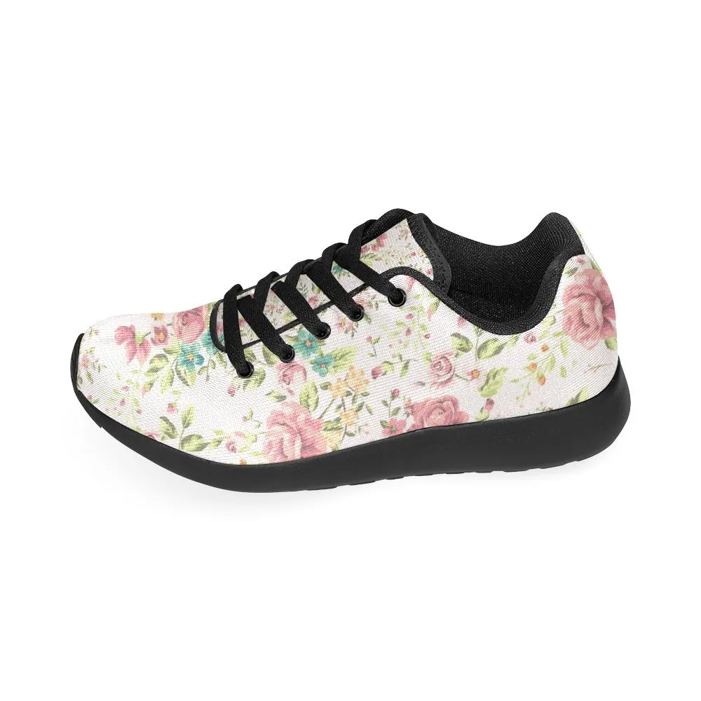 Zenzzle Classic vintage flower pattern print on Women's Running shoes Casual Lightweight Athletic Sneakers US size 6-15