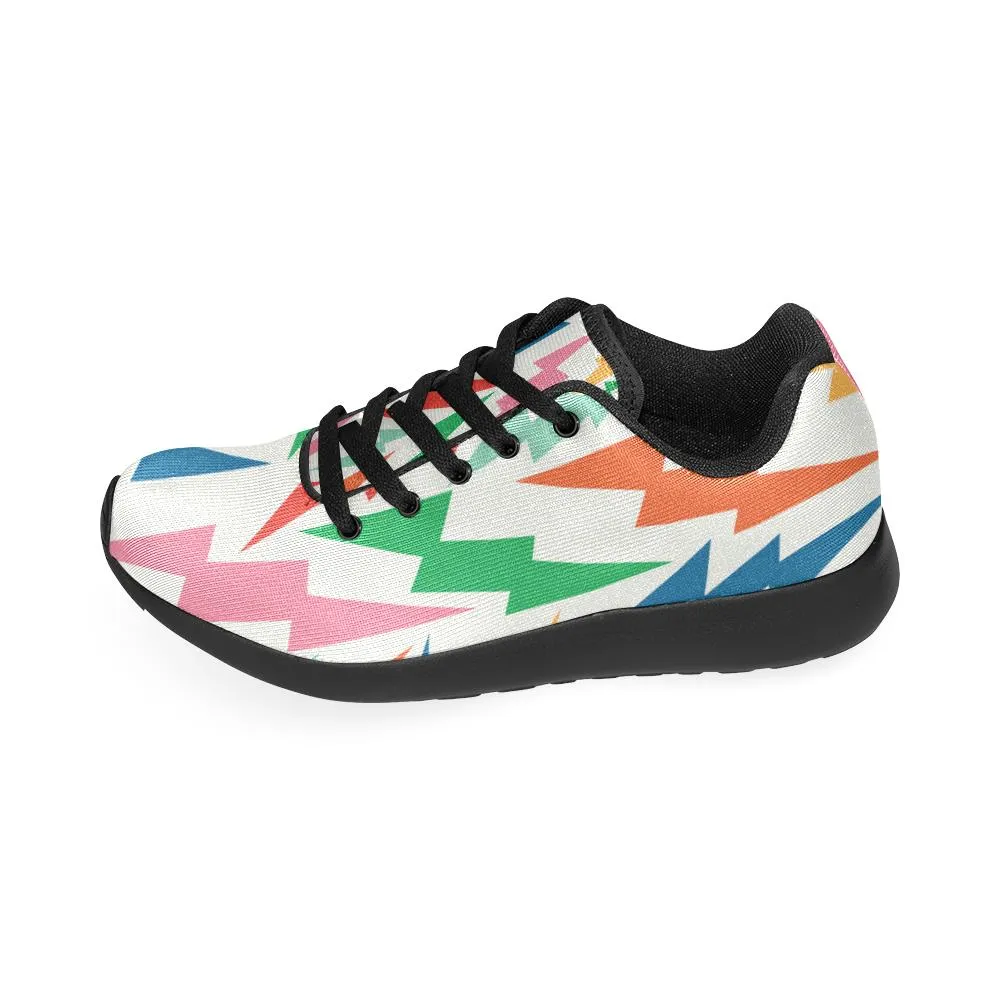 Zenzzle colorful lightning pattern print on Women's Running shoes Casual Lightweight Athletic Sneakers US size 6-15