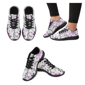 Zenzzle floral white pattern Women's Running shoes Casual Lightweight Athletic Sneakers US size 6-15