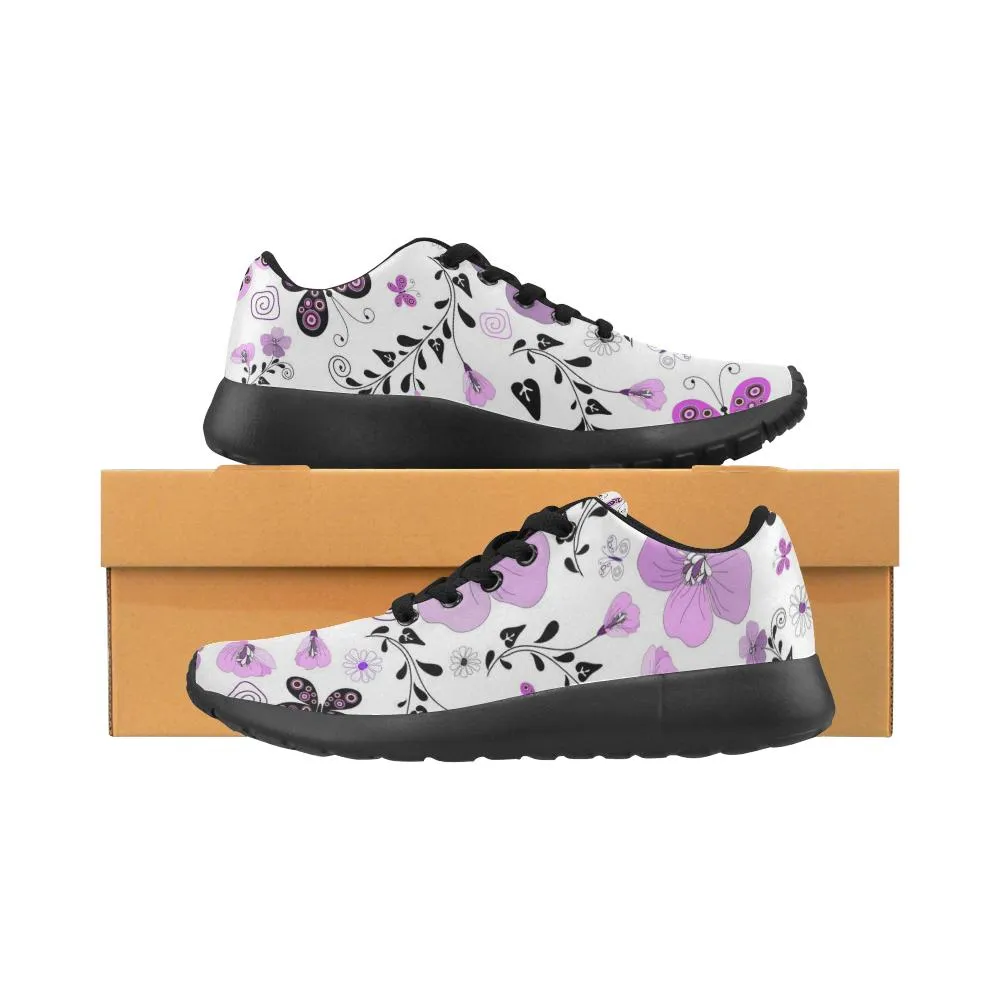 Zenzzle floral white pattern Women's Running shoes Casual Lightweight Athletic Sneakers US size 6-15