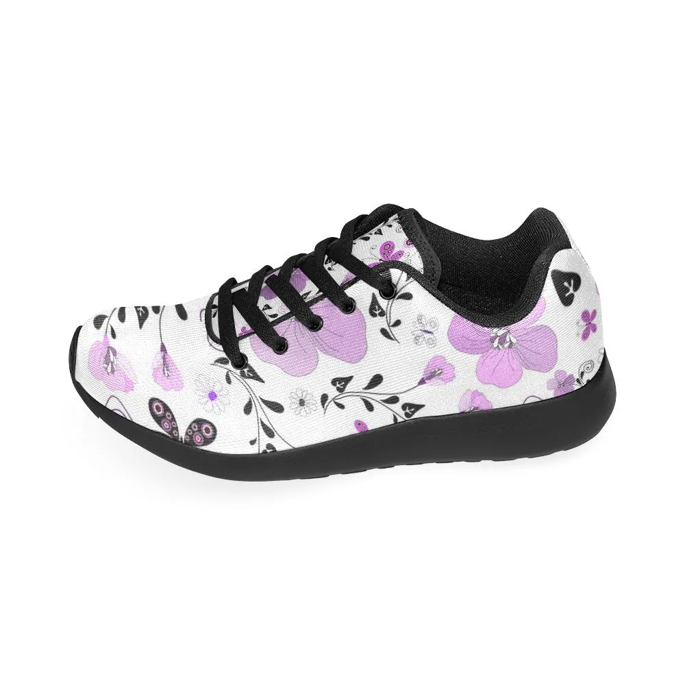 Zenzzle floral white pattern Women's Running shoes Casual Lightweight Athletic Sneakers US size 6-15