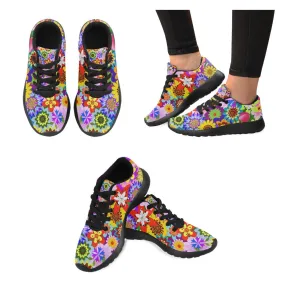 Zenzzle graphic Abstract floral pattern print on Women's Running shoes Casual Lightweight Athletic Sneakers US size 6-15