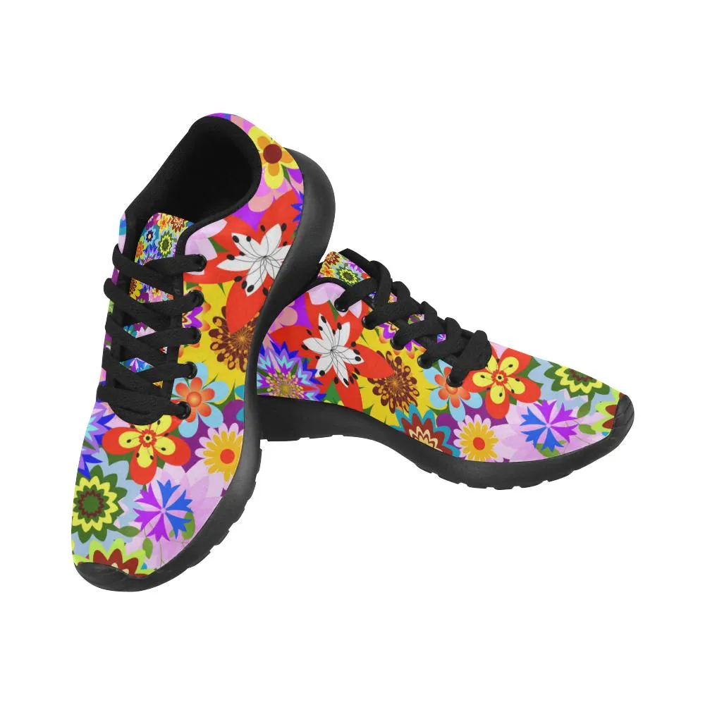 Zenzzle graphic Abstract floral pattern print on Women's Running shoes Casual Lightweight Athletic Sneakers US size 6-15