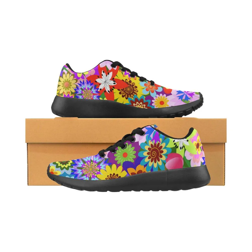 Zenzzle graphic Abstract floral pattern print on Women's Running shoes Casual Lightweight Athletic Sneakers US size 6-15