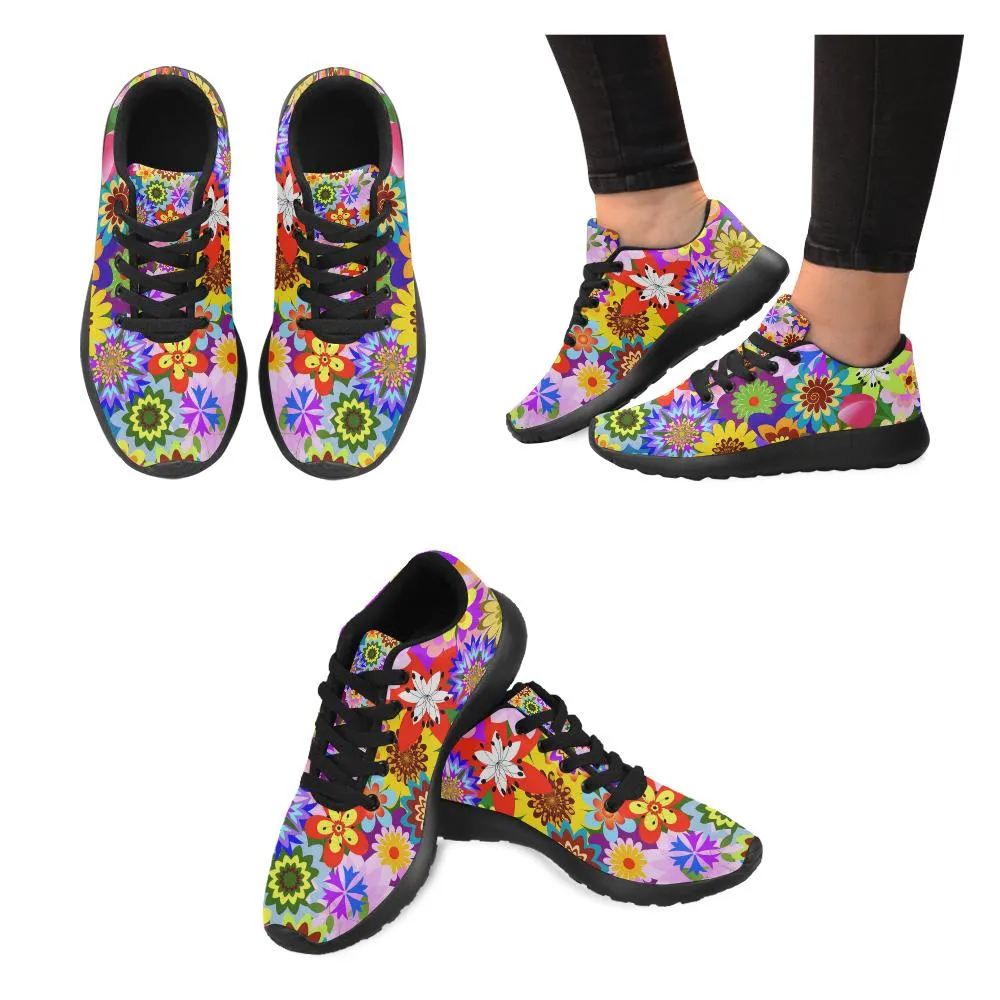 Zenzzle graphic Abstract floral pattern print on Women's Running shoes Casual Lightweight Athletic Sneakers US size 6-15