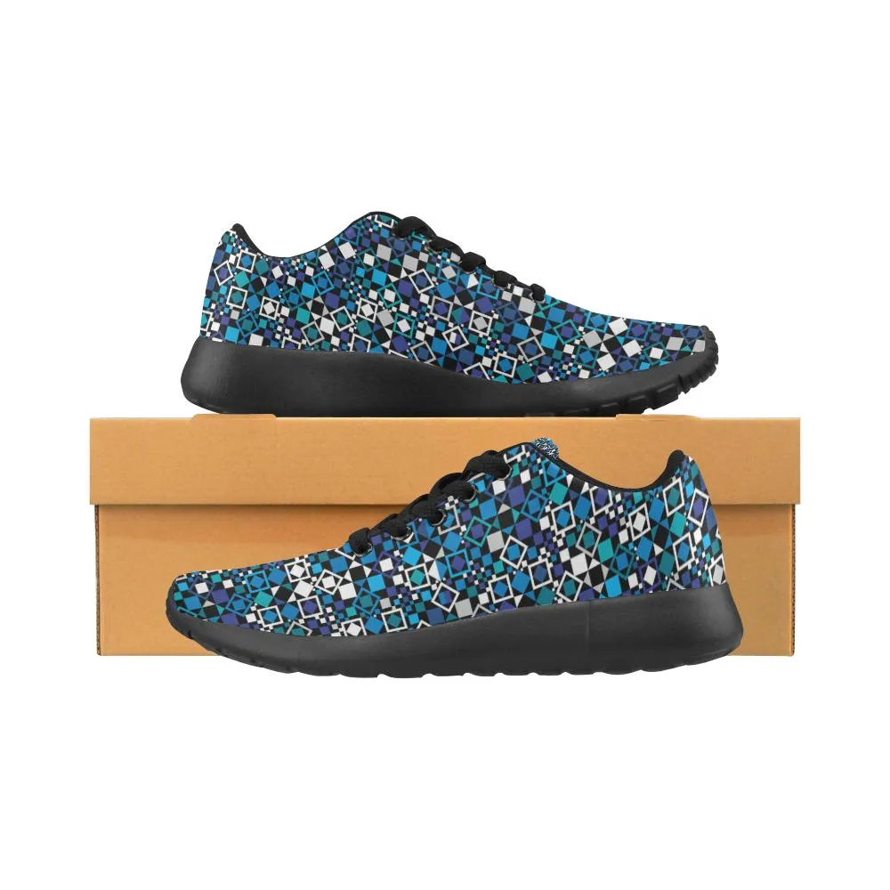 Zenzzle graphic blue elements pattern print on Women's Running shoes Casual Lightweight Athletic Sneakers US size 6-15