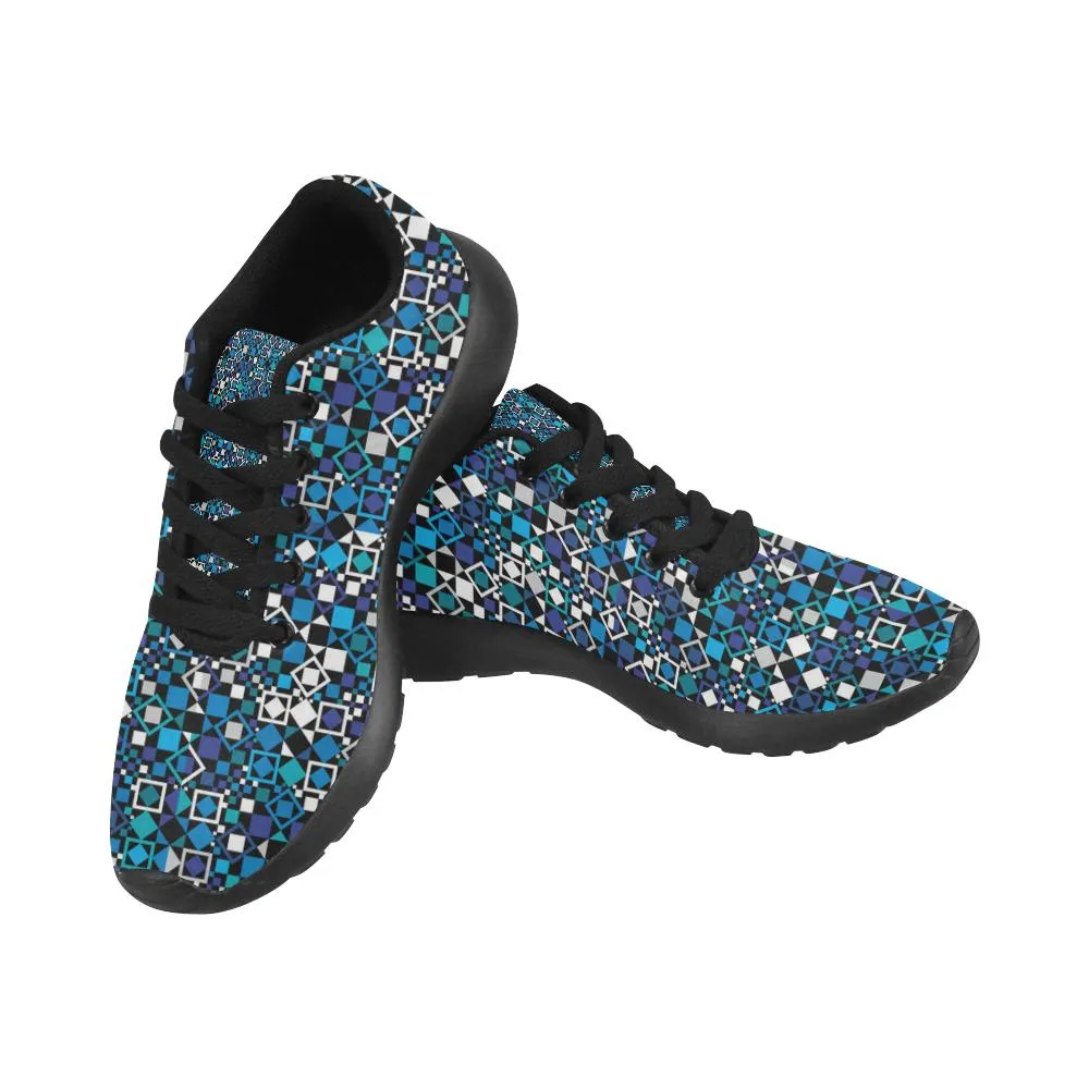 Zenzzle graphic blue elements pattern print on Women's Running shoes Casual Lightweight Athletic Sneakers US size 6-15
