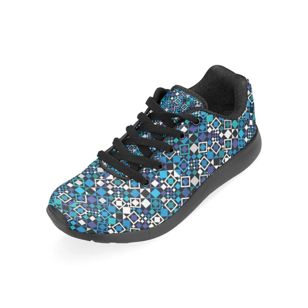 Zenzzle graphic blue elements pattern print on Women's Running shoes Casual Lightweight Athletic Sneakers US size 6-15