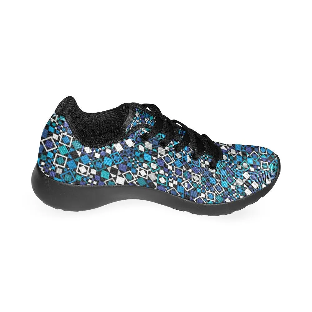 Zenzzle graphic blue elements pattern print on Women's Running shoes Casual Lightweight Athletic Sneakers US size 6-15