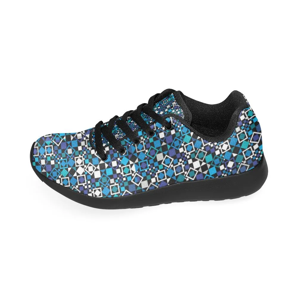 Zenzzle graphic blue elements pattern print on Women's Running shoes Casual Lightweight Athletic Sneakers US size 6-15