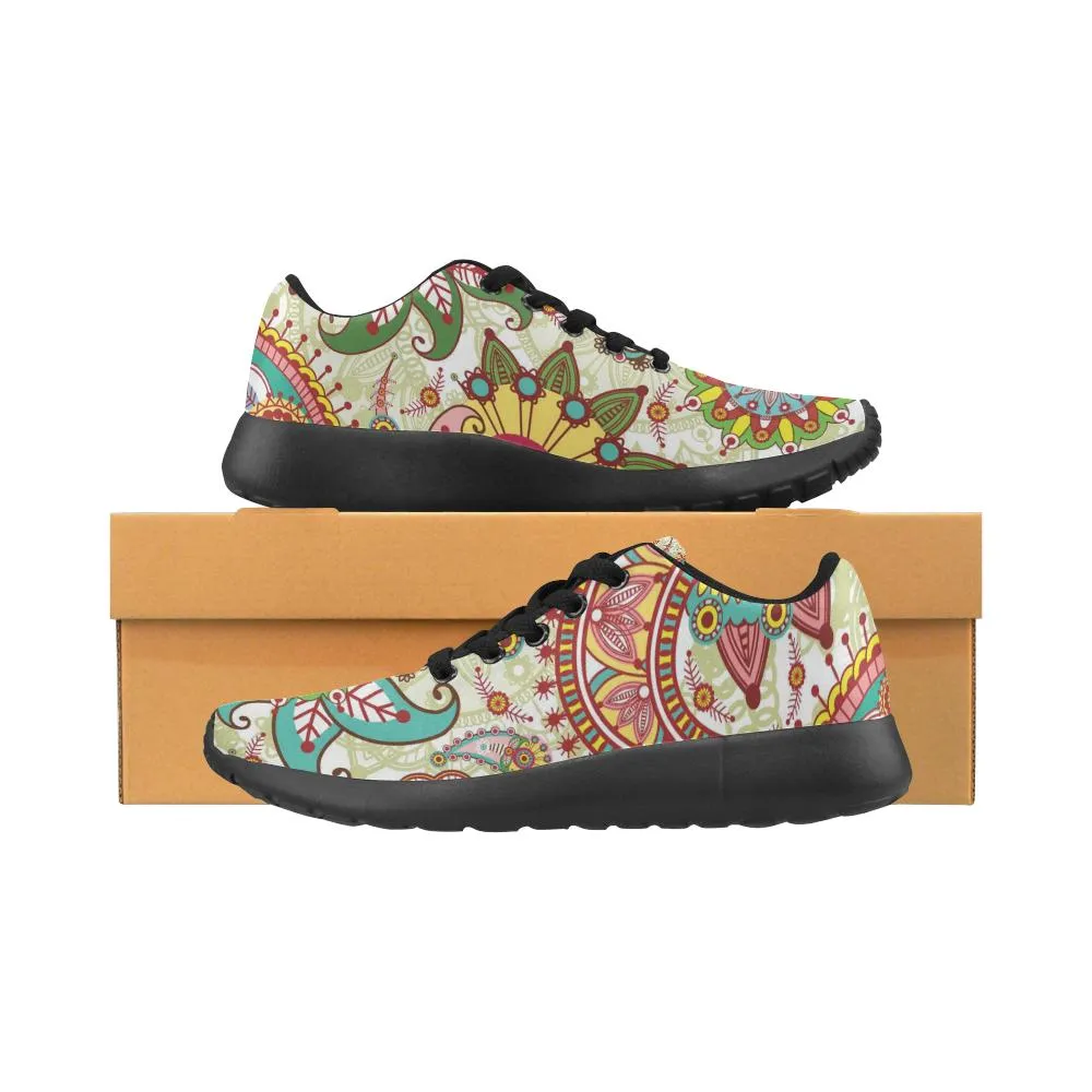 Zenzzle graphic paisley and flowers print on Women's Running shoes Casual Lightweight Athletic Sneakers US size 6-15