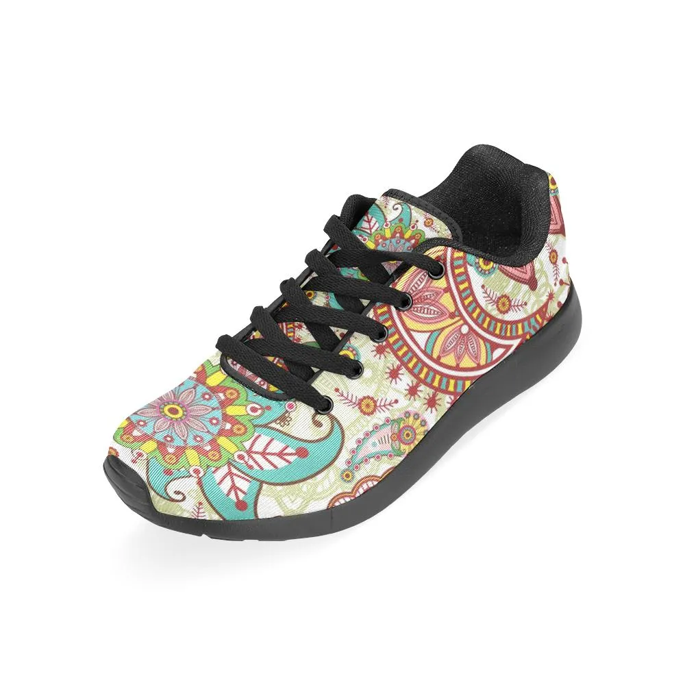 Zenzzle graphic paisley and flowers print on Women's Running shoes Casual Lightweight Athletic Sneakers US size 6-15