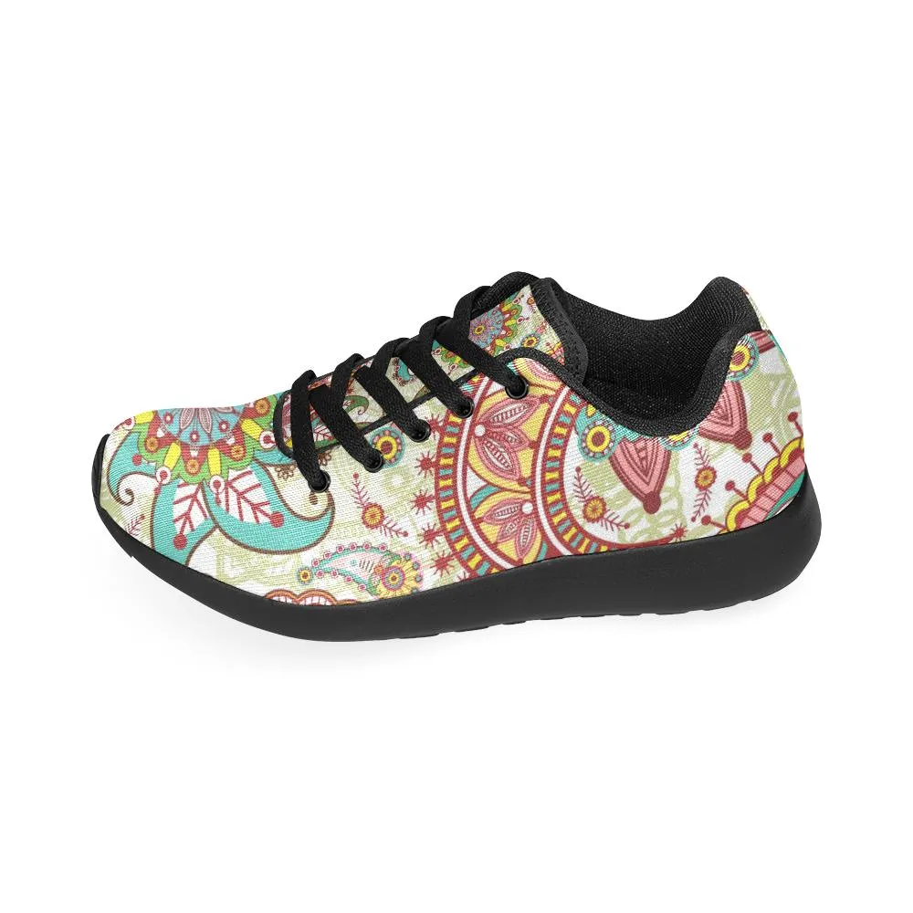 Zenzzle graphic paisley and flowers print on Women's Running shoes Casual Lightweight Athletic Sneakers US size 6-15