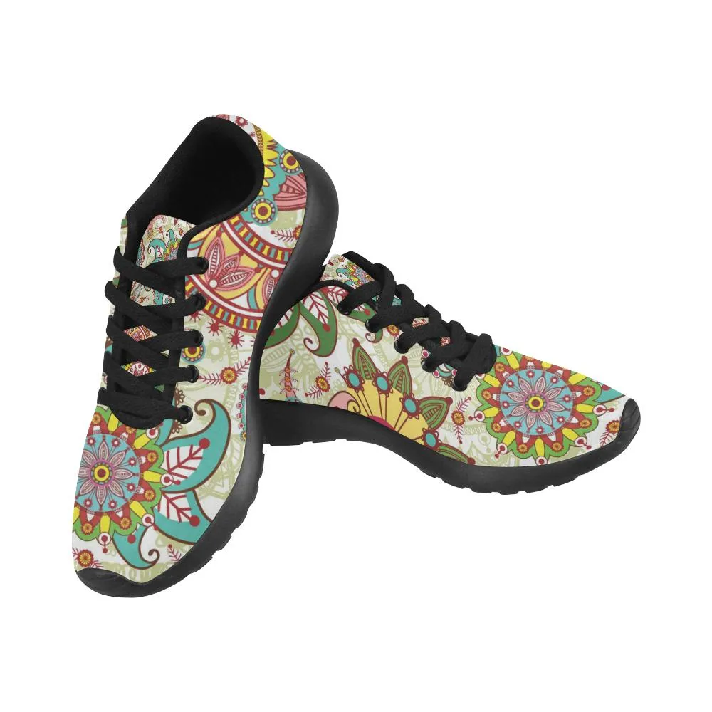Zenzzle graphic paisley and flowers print on Women's Running shoes Casual Lightweight Athletic Sneakers US size 6-15
