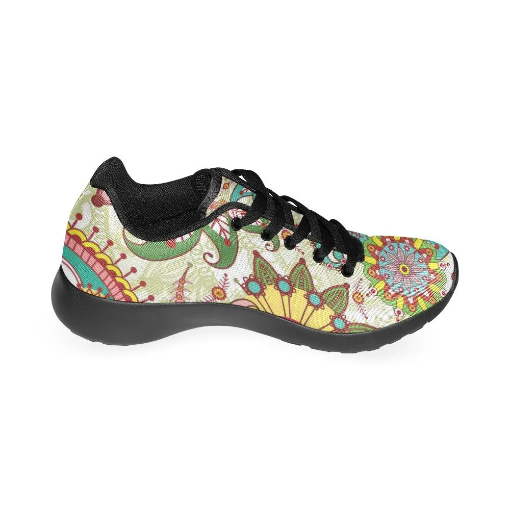 Zenzzle graphic paisley and flowers print on Women's Running shoes Casual Lightweight Athletic Sneakers US size 6-15