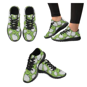 Zenzzle green white Strawberry  pattern print on Women's Running shoes Casual Lightweight Athletic Sneakers US size 6-15