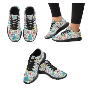 Zenzzle Music Notebook Doodles pattern print on Women's Running shoes Casual Lightweight Athletic Sneakers US size 6-15