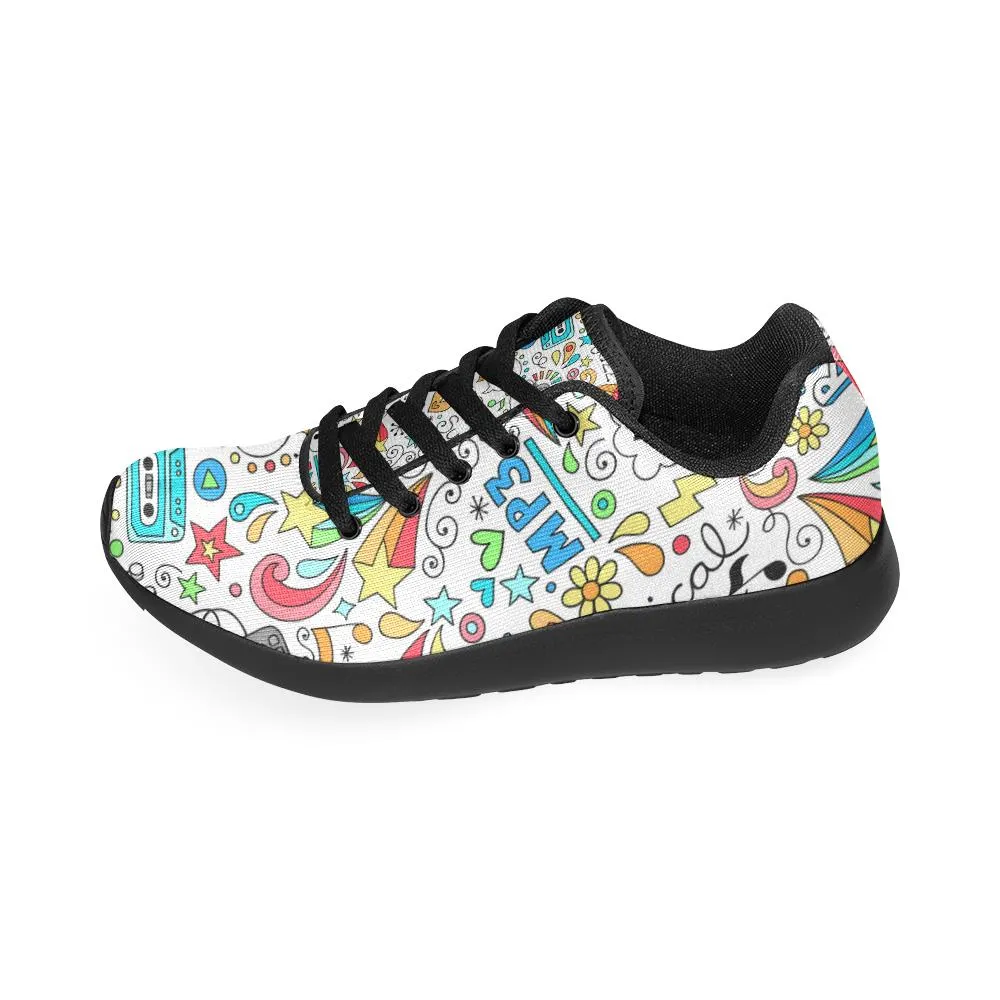 Zenzzle Music Notebook Doodles pattern print on Women's Running shoes Casual Lightweight Athletic Sneakers US size 6-15