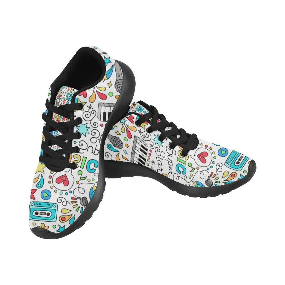 Zenzzle Music Notebook Doodles pattern print on Women's Running shoes Casual Lightweight Athletic Sneakers US size 6-15