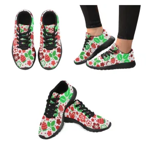 Zenzzle Red and green strawberry cats fish Women's Running shoes Casual Lightweight Athletic Sneakers US size 6-15