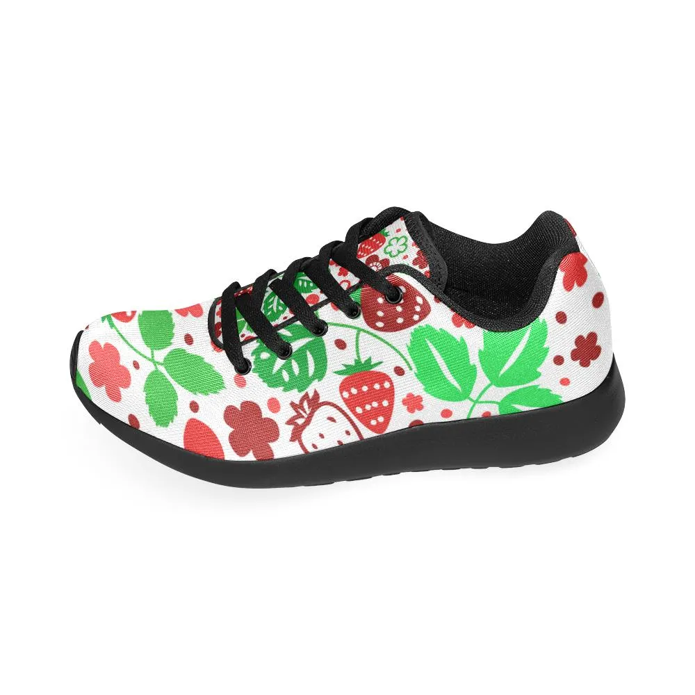 Zenzzle Red and green strawberry cats fish Women's Running shoes Casual Lightweight Athletic Sneakers US size 6-15