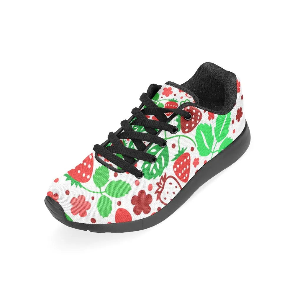 Zenzzle Red and green strawberry cats fish Women's Running shoes Casual Lightweight Athletic Sneakers US size 6-15