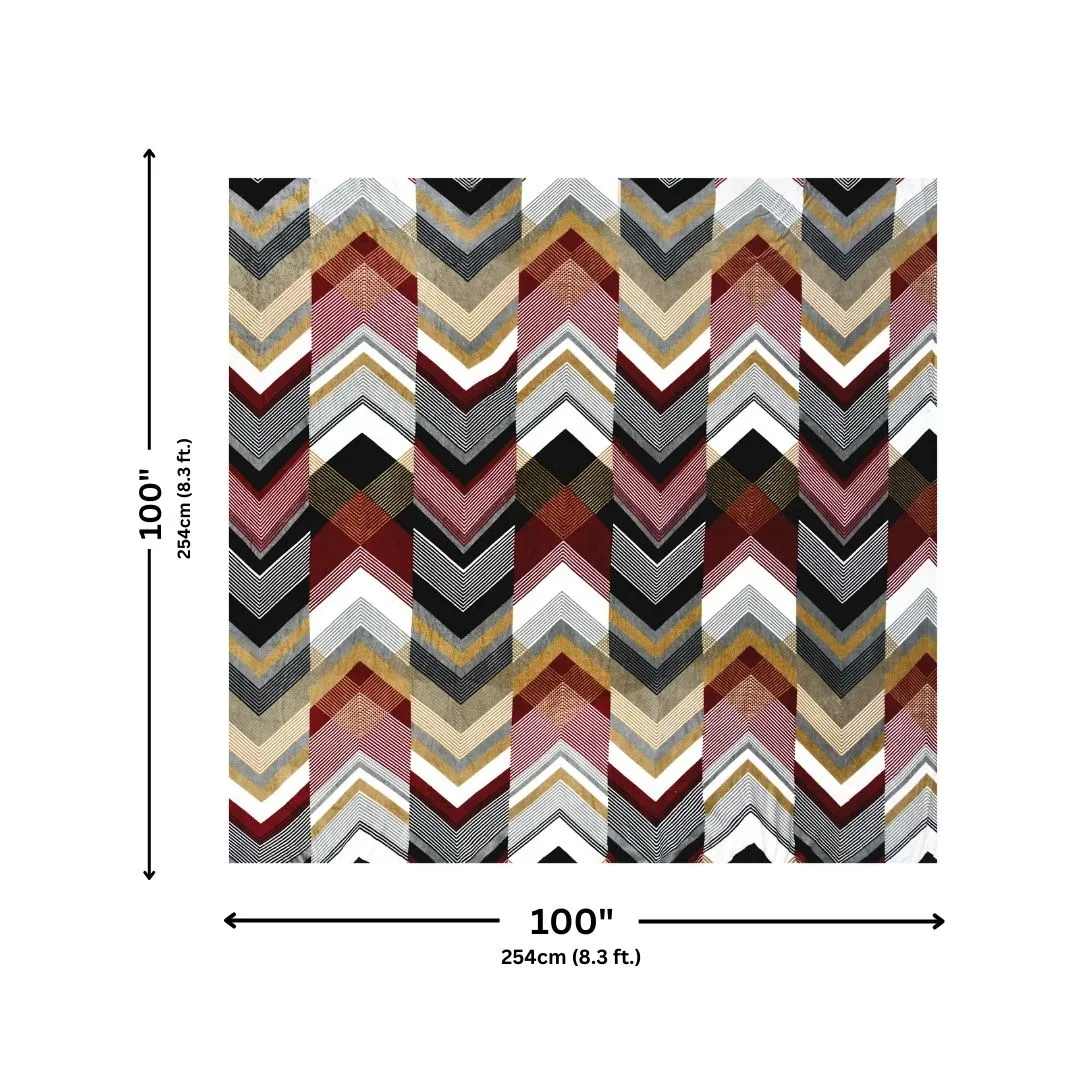 Zigzag Elegance Cozy Winter Nights Woolen Double Bedsheet